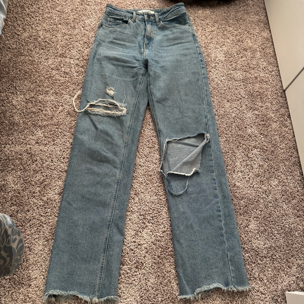 Classic Blue Distressed Women's Jeans
